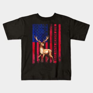 Best Buckin Pappy Ever US Flag Hunting Kids T-Shirt